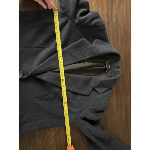 Peruvian Connection Blazer Jacket Womens 6 Navy Baby Alpaca Wool Longline - Picture 7 of 8